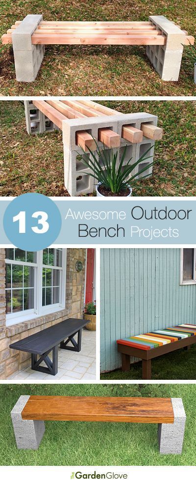 13 Awesome Outdoor Bench Projects -   23 diy bench concrete
 ideas