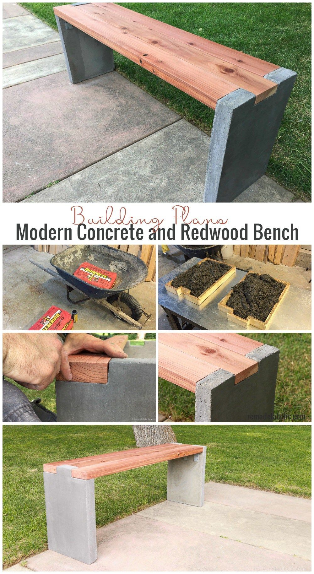 17 Awesome DIY Concrete Garden Projects -   23 diy bench concrete
 ideas