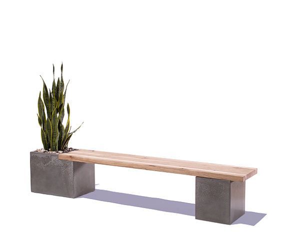 Concrete / Wood Planter Bench -   23 diy bench concrete
 ideas
