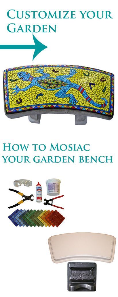 How to Mosaic Your Garden Bench -   23 diy bench concrete
 ideas