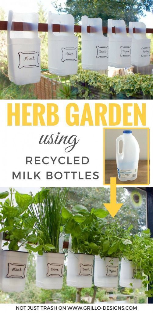 Indoor Bottle Herb Garden - From Recycled Milk Bottles -   23 garden kids
 ideas