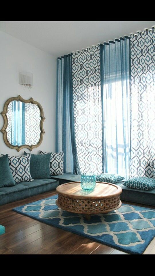 #CoolCurtains Rule of thumb: The larger the surface the bigger the pattern. Smaller patterns can be used for pillows, blankets, deco... -   23 morrocan decor bedroom
 ideas