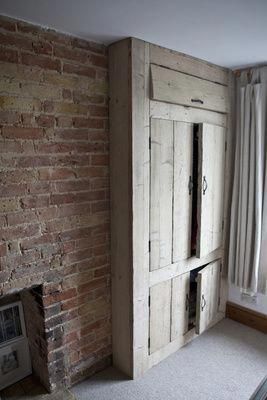 Built in wardrobe / clothing storage made of aged, scarred and rustic reclaimed wood. So chunky and gorgeous. I love how much character old wood has. #ModenHomeDecorIdeas -   23 rustic fitness wardrobes
 ideas