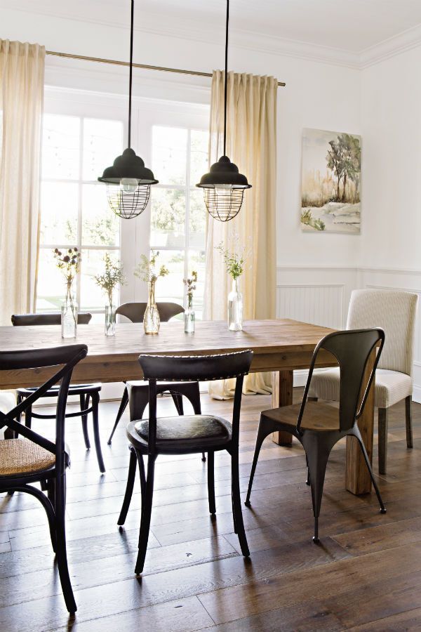 Mix + match dining tables and chairs, create an eclectic dining room space. -   24 dining decor mix match
 ideas