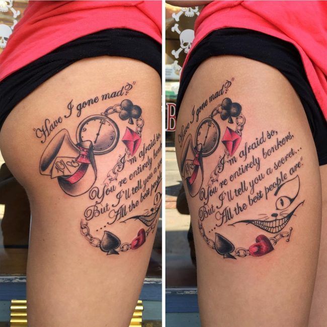 50+ Cool and Unique Alice in Wonderland Tattoos - Get Inspired -   24 disney tattoo alice
 ideas