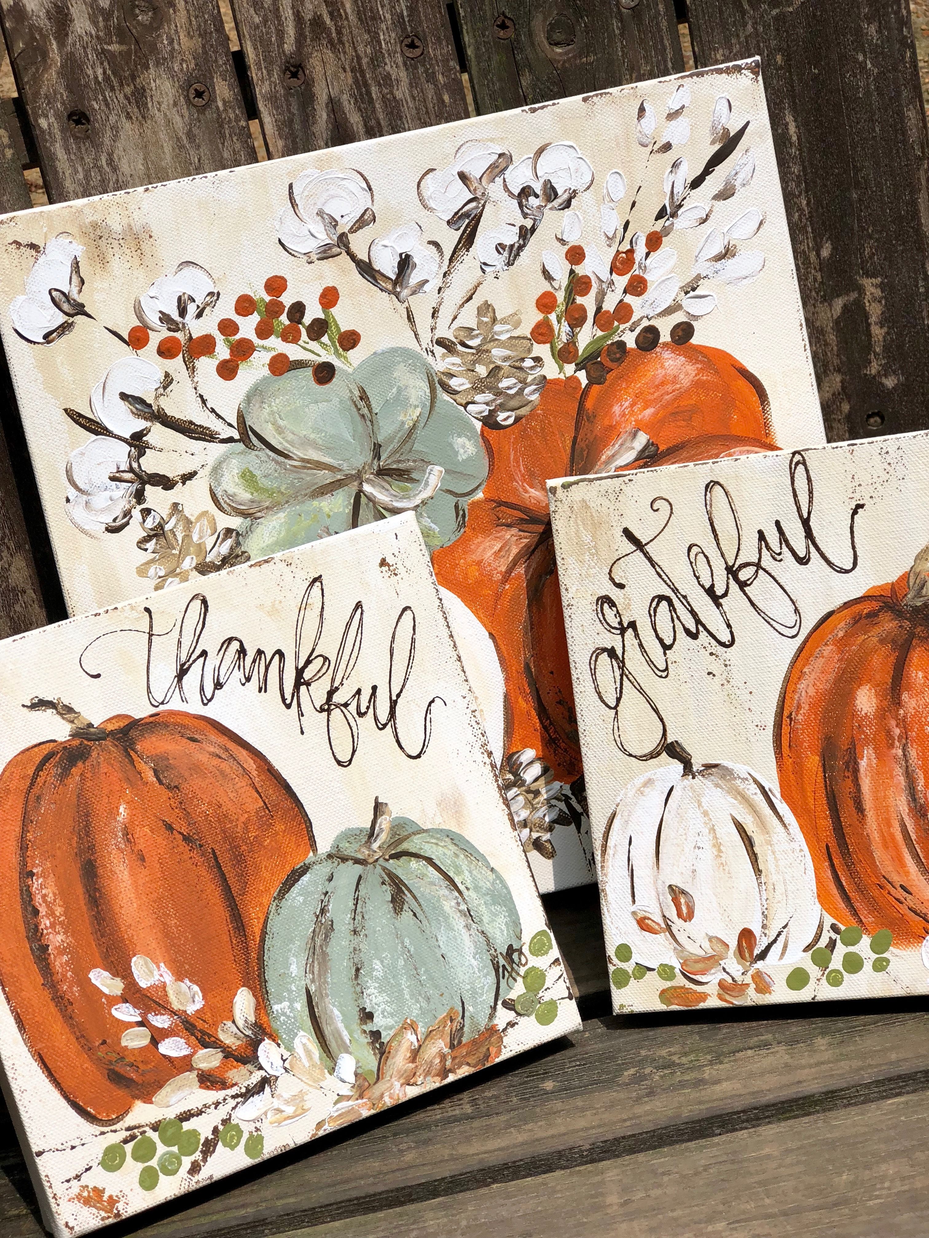 Pumpkin Fall Painting. Pumpkin Art. Fall Decor. Haley Bush Art. Haley B Designs -   24 fall crafts yards
 ideas