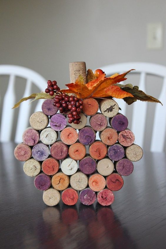 Wine Cork Pumpkin // Make Your Own with This Easy Tutorial -   24 fun fall crafts
 ideas