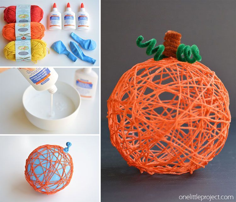 How to Make Yarn Pumpkins Using Balloons -   24 fun fall crafts
 ideas
