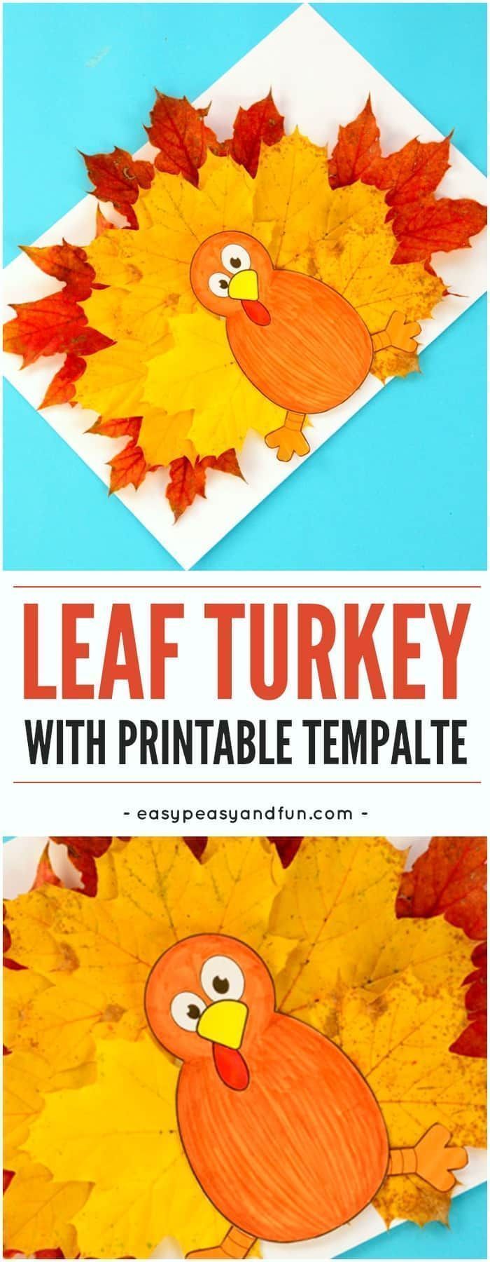 Turkey Leaf Craft Template -   24 fun fall crafts
 ideas