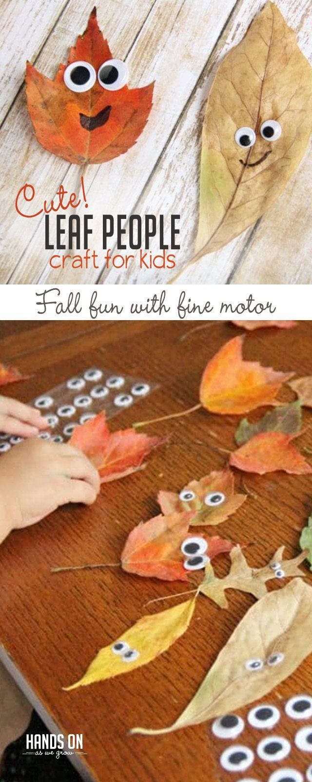Kids of all ages will love making this leaf people fall craft with real leaves as they build fine motor skills and make memories this fall! -   24 fun fall crafts
 ideas