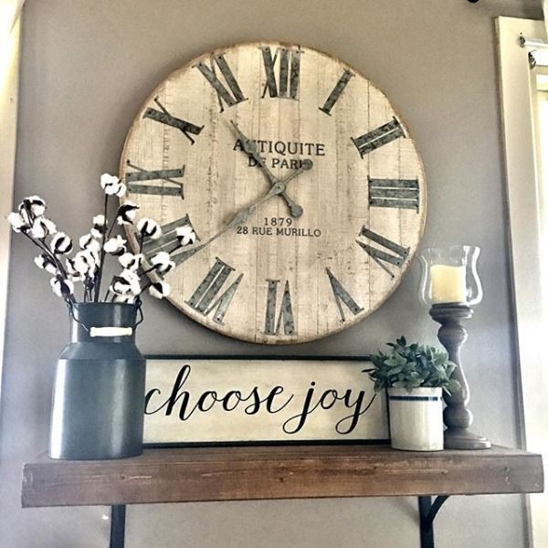 24 mantle decor with clock
 ideas