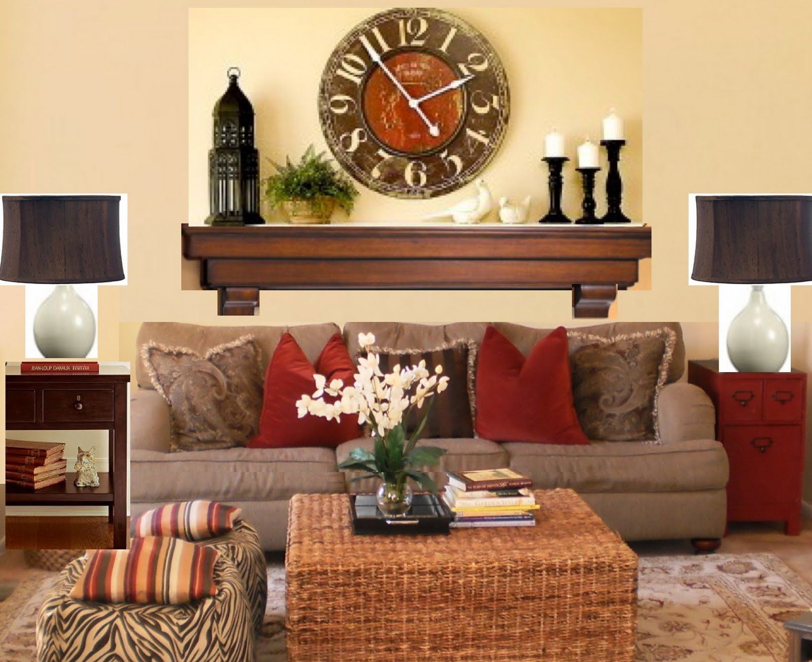 24 mantle decor with clock
 ideas