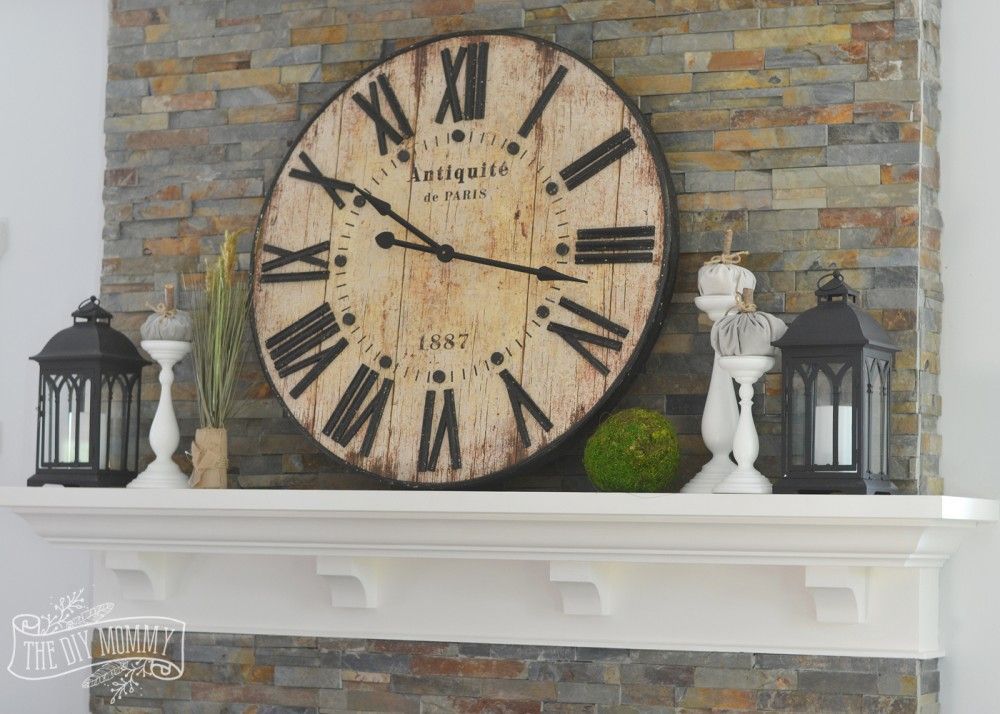 Our Vintage Industrial Fall Mantel -   24 mantle decor with clock
 ideas