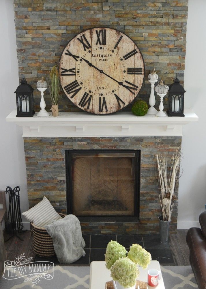 Our Vintage Industrial Fall Mantel -   24 mantle decor with clock
 ideas