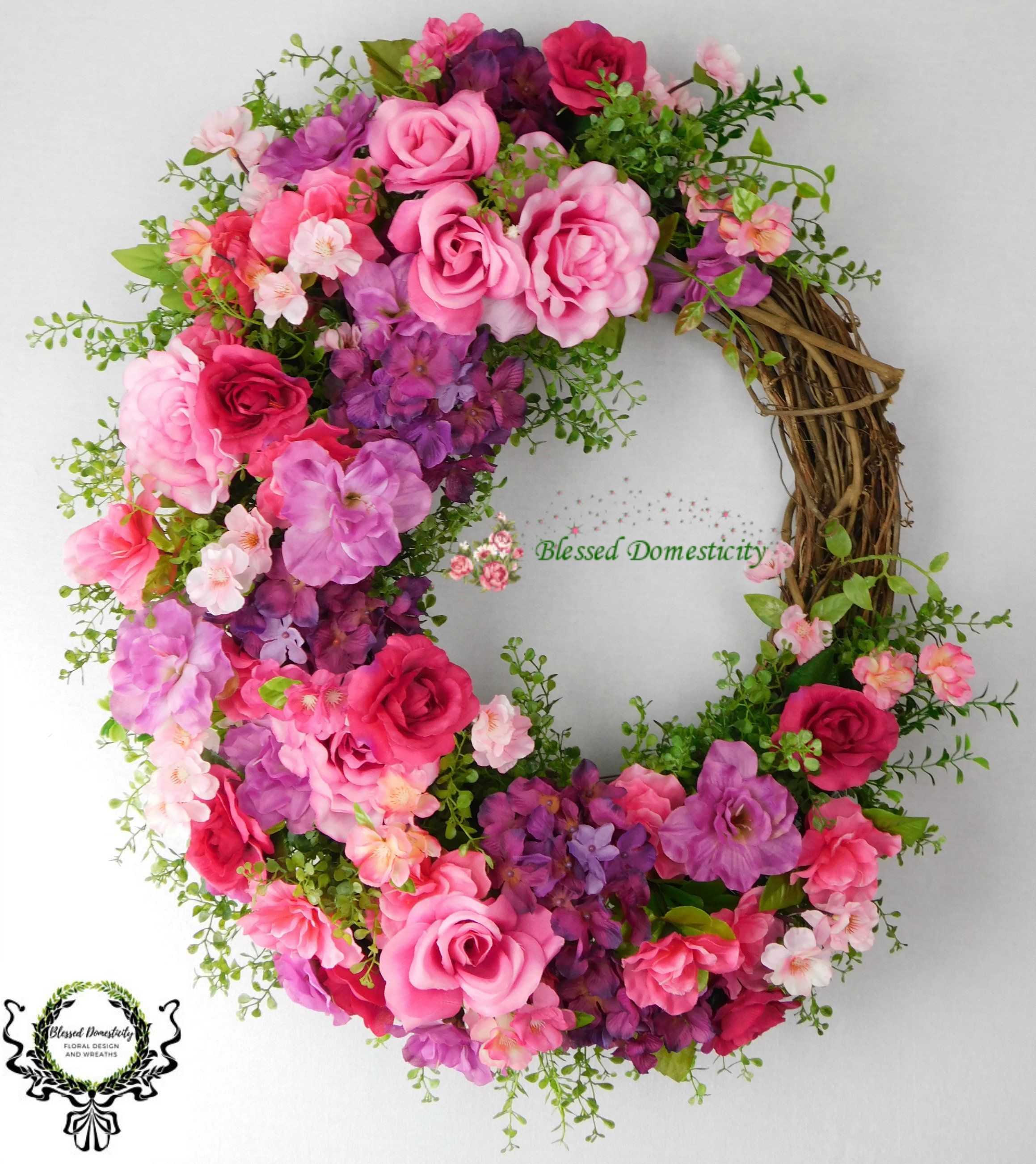 Floral Wreath, Grapevine Wreath, Everyday Wreath, Summer Wreath, Spring Wreath, Door Decor, Wall Decor, Mantle Decor, Floral Decor -   24 mantle decor wreath
 ideas