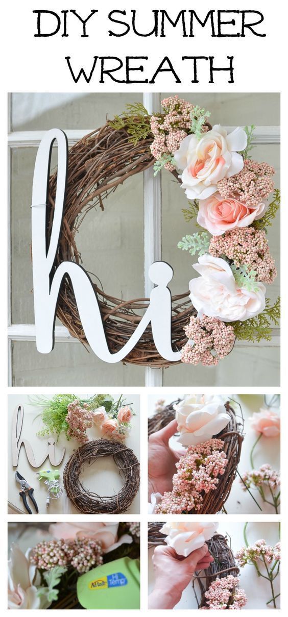 DIY Summer Wreath for Your Front Porch -   24 mantle decor wreath
 ideas