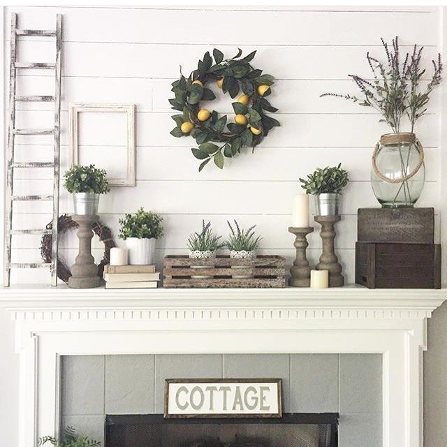 14 Glorious Rustic Mantel Decor Ideas You’ll Fall Head Over Heels in Love With! -   24 mantle decor wreath
 ideas