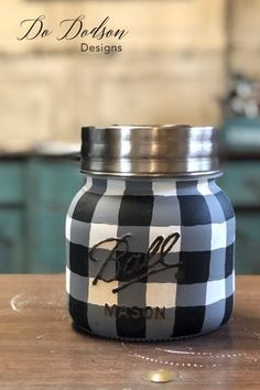 Easy How To Paint Buffalo Plaid Mason Jar DIY -   24 mason jar burlap
 ideas