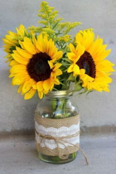 17 Mason Jar Flower Arrangements You'll Want to Display All Summer -   24 mason jar burlap
 ideas