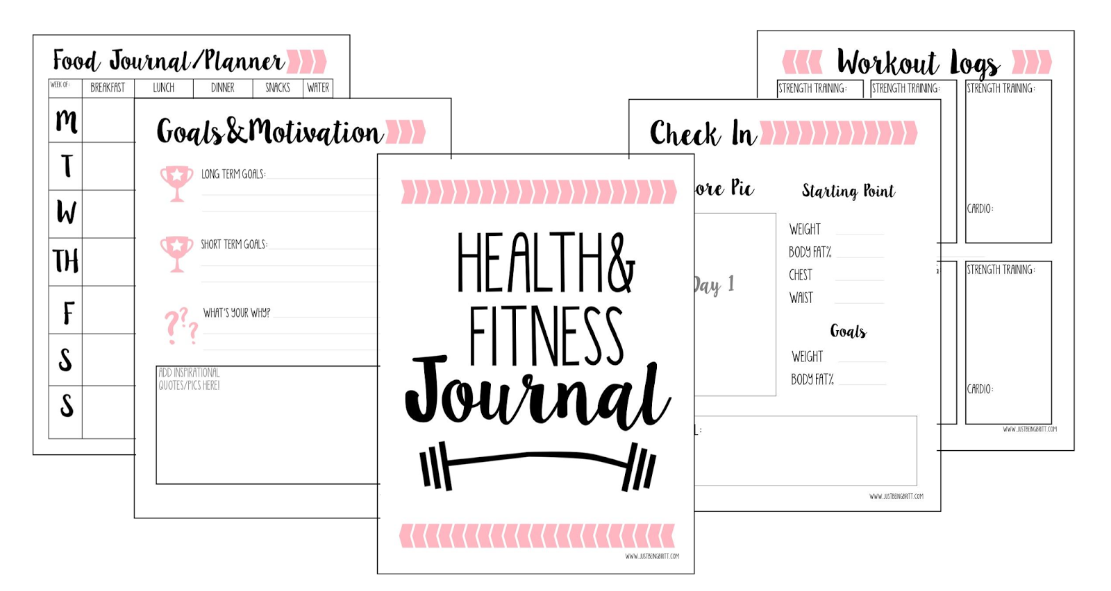 The Ultimate Fitness Journal Planner Printable -   25 diet challenge free printable
 ideas
