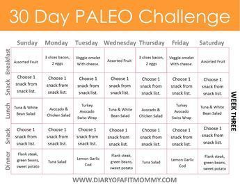 30 Day Paleo Challenge -   25 diet challenge free printable
 ideas