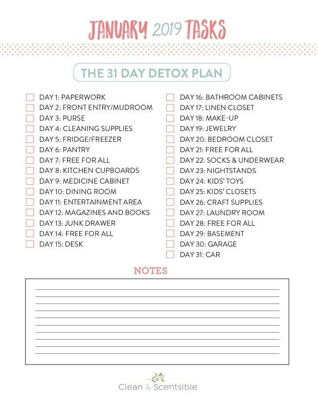 31 Day Home Detox Decluttering Challenge -   25 diet challenge free printable
 ideas