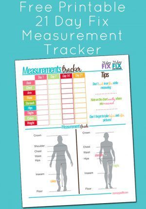 Free Printable 21 Day Fix Measurement Tracker #21dayfix -   25 diet challenge free printable
 ideas