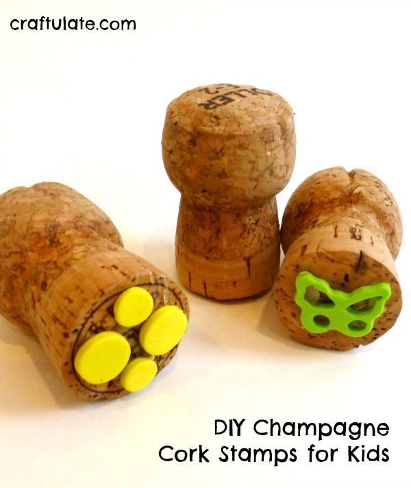 DIY Champagne Cork Stamps for Kids. Great for toddlers to grip! -   25 diy for toddlers
 ideas