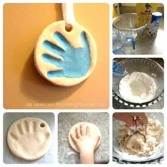 Diy salt dough handprint ornament -   25 diy for toddlers
 ideas