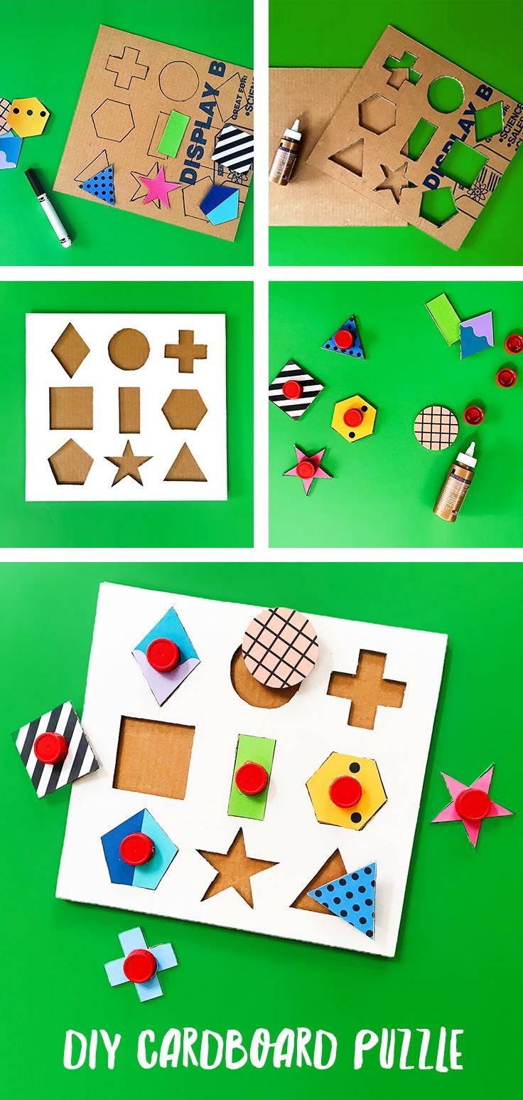 Make: A Modern DIY Cardboard Shape Puzzle -   25 diy for toddlers
 ideas