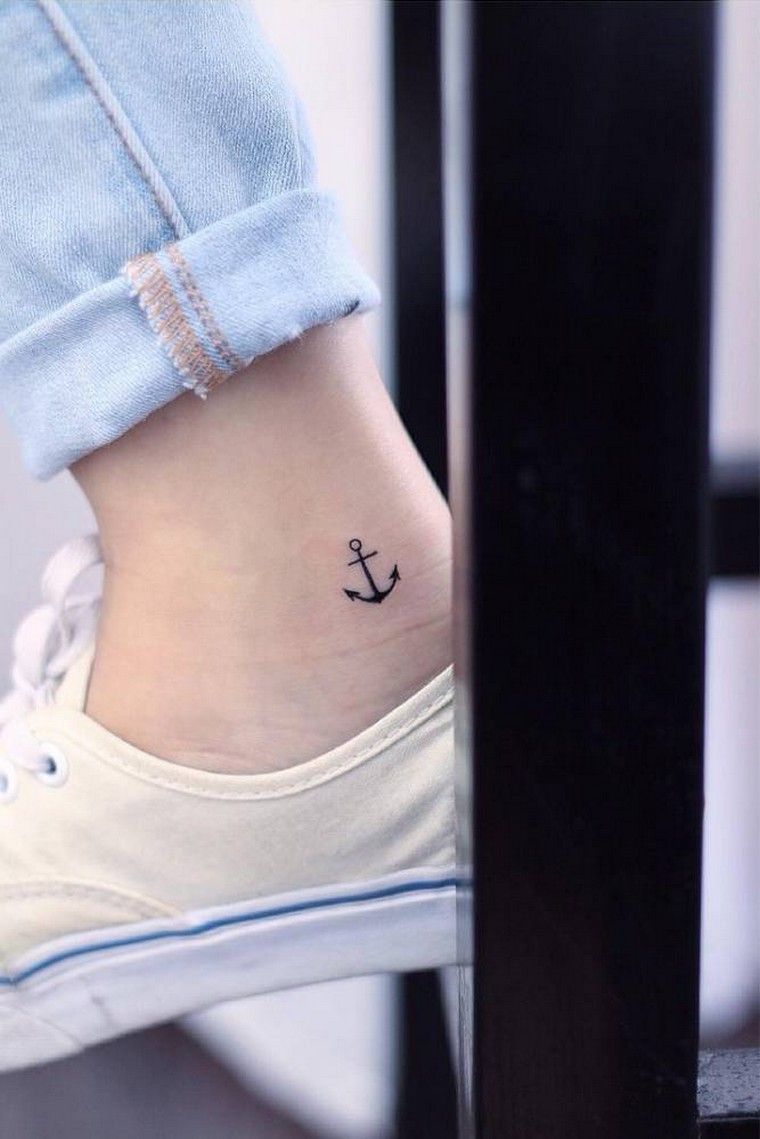 Ankle tattoo: small, delicate and perfect for summer -   25 little anchor tattoo
 ideas