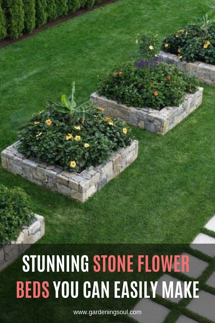 25 stone garden beds
 ideas