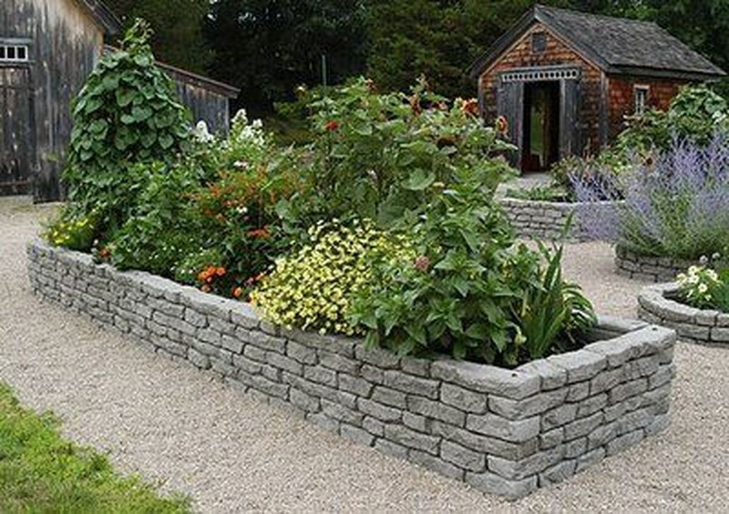 20+ Enchanting Stone Walls Garden Ideas -   25 stone garden beds
 ideas