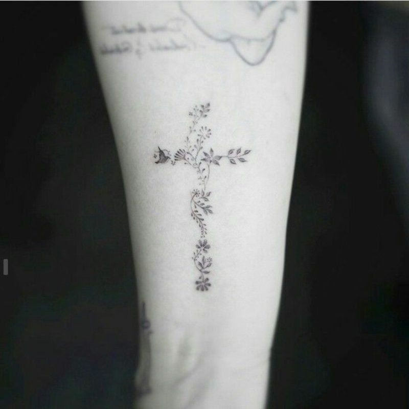 Cross tattoo: symbolic meaning + 25 gorgeous design ideas -   10 delicate cross tattoo
 ideas