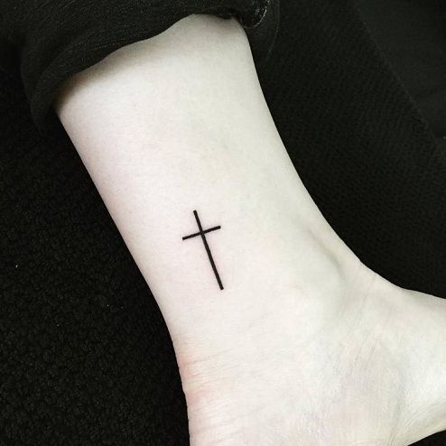 30 Simple & Elegant Cross Tattoos Design Ideas for Men -   10 delicate cross tattoo
 ideas