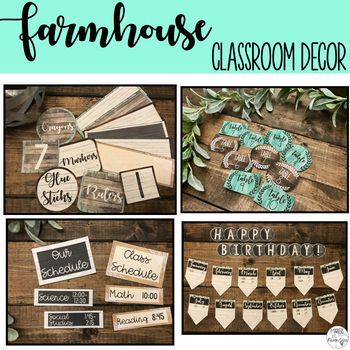 Farmhouse/Shabby Chic/Shiplap Classroom Decor Bundle -   11 neutral classroom decor
 ideas