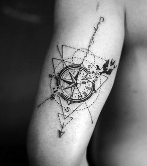40 geometrische Kompass Tattoo Designs f?r M?nner – coole Geometrie Ideen -   12 geometric tattoo men
 ideas