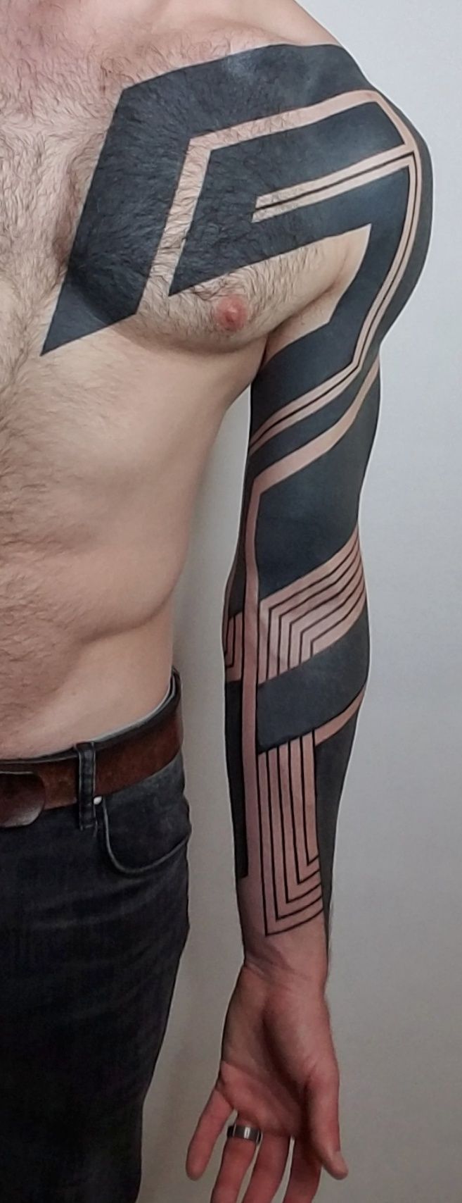 Freehand Geometric Blackwork by Ben Volt at Form8 Tattoo in San Francisco -   12 geometric tattoo men
 ideas
