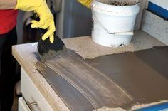 DIY Concrete Countertops Over Laminate Surfaces -   15 diy kitchen top
 ideas