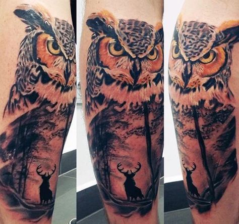 70 Owl Tattoos For Men - Creature Of The Night Designs -   15 night owl tattoo
 ideas