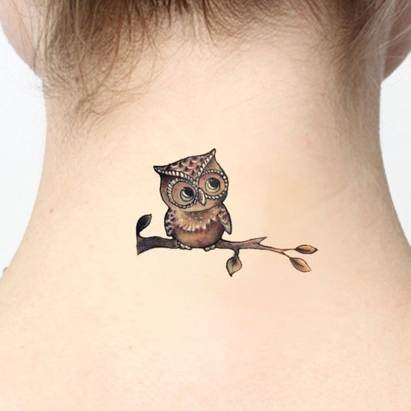 Owl on a Branch -   15 night owl tattoo
 ideas