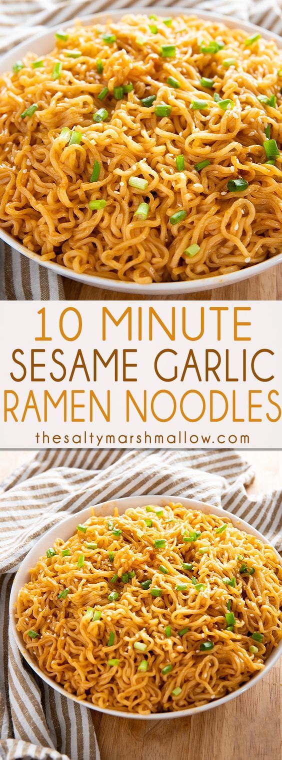 SESAME GARLIC RAMEN NOODLES RECIPE -   16 lunch recipes noodles
 ideas