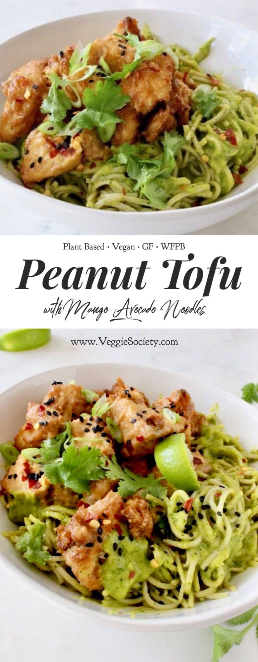 Peanut Tofu Noodle Bowl -   16 lunch recipes noodles
 ideas