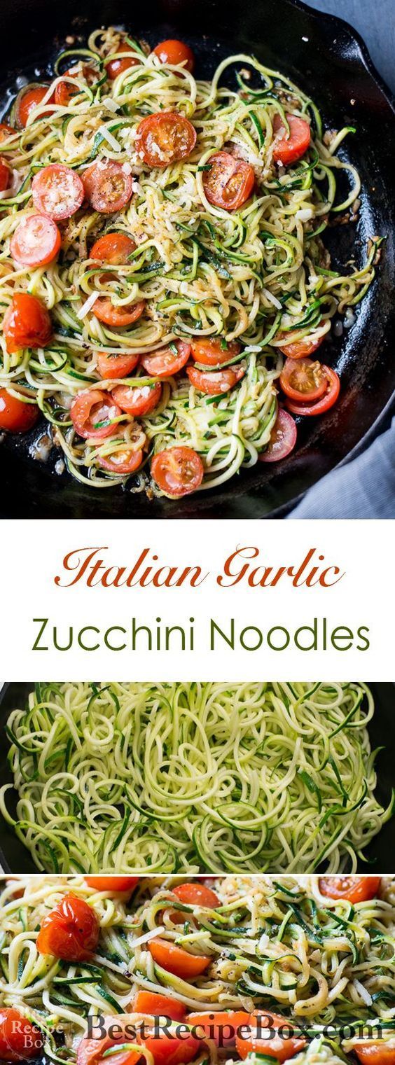 Zucchini noodles with garlic, butter & parmesan -   16 lunch recipes noodles
 ideas
