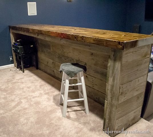 Man Cave Wood Pallet Bar {Free DIY Plans -   18 diy bar wood
 ideas