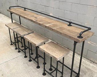 Reclaimed Barn Wood Sofa Bar Table - 6 Foot -   18 diy bar wood
 ideas
