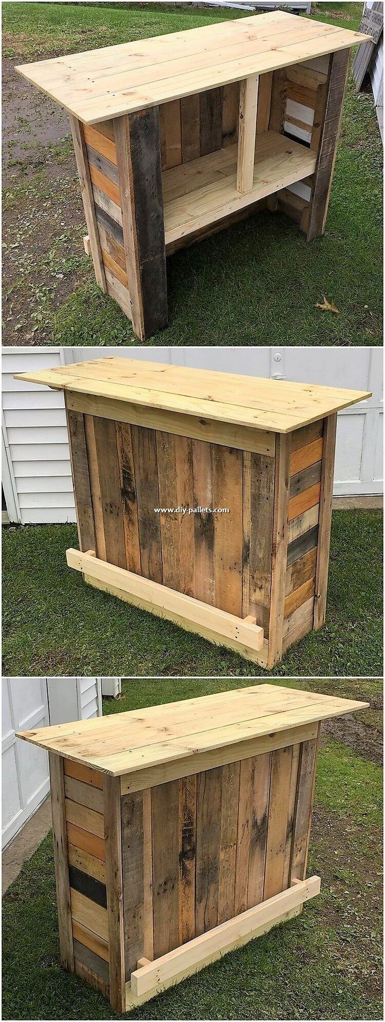 50 Plus Easy DIY Creations Made with Pallets -   18 diy bar wood
 ideas