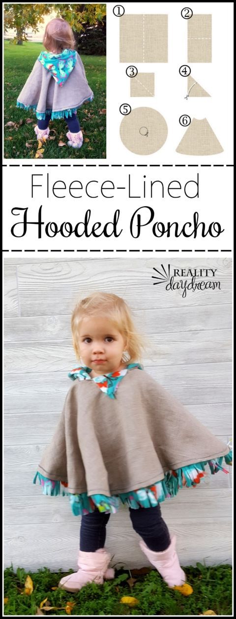 Fleece-Lined Hooded Car Seat Poncho for Toddlers -   18 fabric crafts For Children diy baby
 ideas