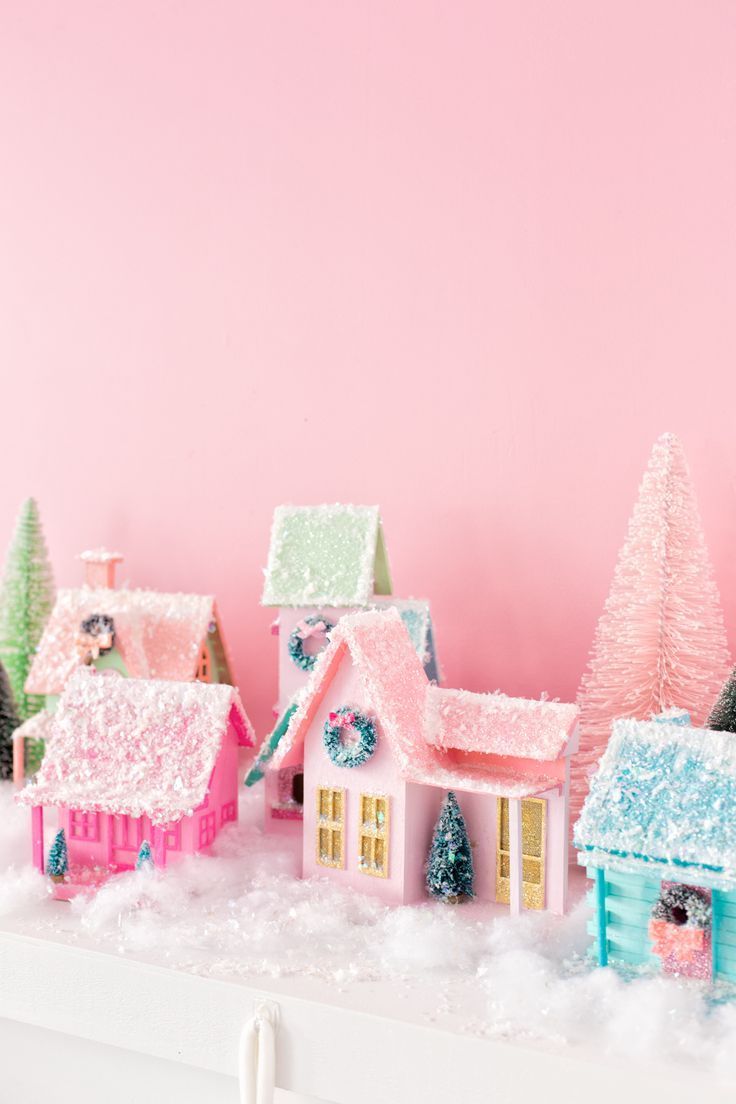 DIY Colorful Christmas Village -   19 diy christmas village
 ideas