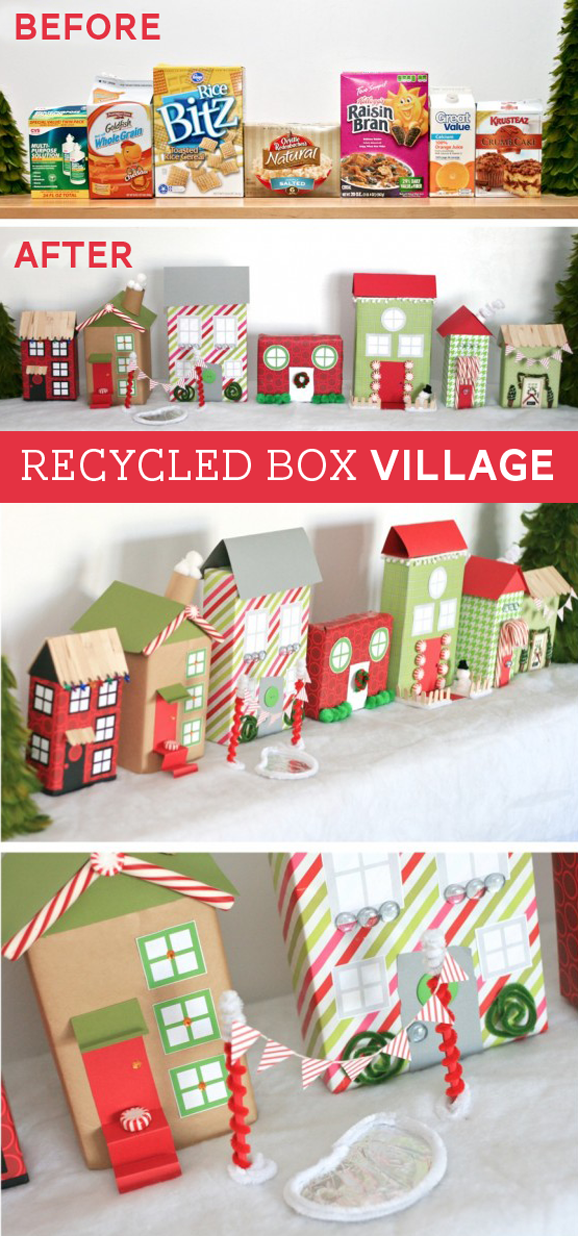 Recycled Christmas Village -   19 diy christmas village
 ideas